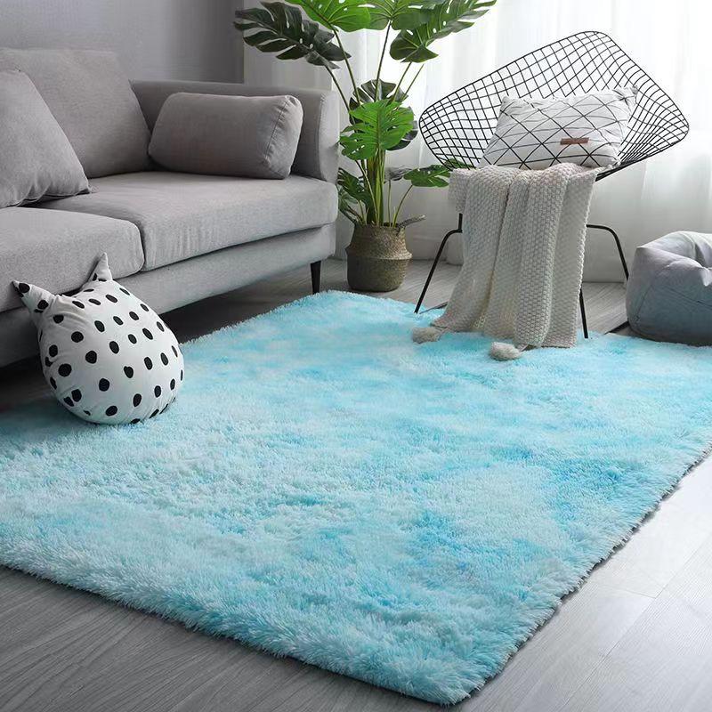 Long Plush INS Carpet Living Room Bedroom Full Bedside Tie-dye Carpets 4cm Thickness Home Nordic Style Soft Rugs
