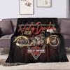 "Harley-Davidson Vintage 1936 Design" Patterned flannel blanket perfect for the bedroom living room, sofa, or a little nap