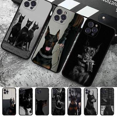 Animal Dachshund Doberman cão Capa de telefone de silicone macio para iPhone 14 13 12 11 Pro Mini XS MAX 8 7 6 Plus X 2020 XR Shell