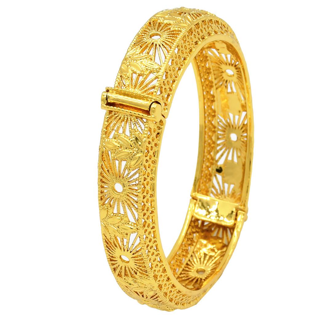 Alloy Spring Women's Indian Sand Gold Jewelry Bracelet Ring Gold Plated Hollow Accessories Bride Bracelet