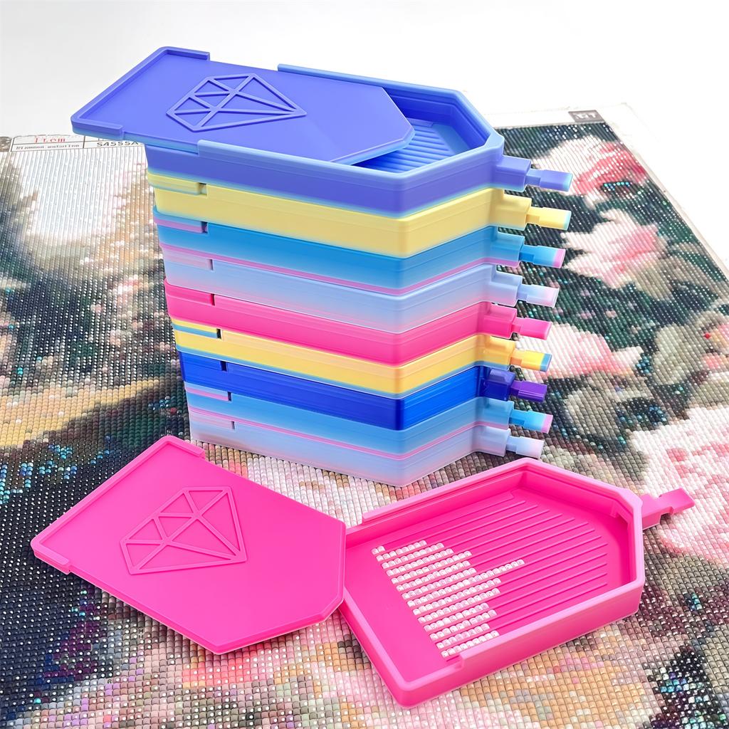Diamond Painting Tools and Accessories, Diamond Painting Multi-Grid Drill Tray with Patterns, Diamond Painting Stone Art Tray