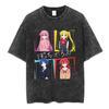 Vintage Washed Loose Hip Hop Streetwear T-Shirt for Men & Women, Anime Bocchi The Rock Hitori Gotoh Graphic Print
