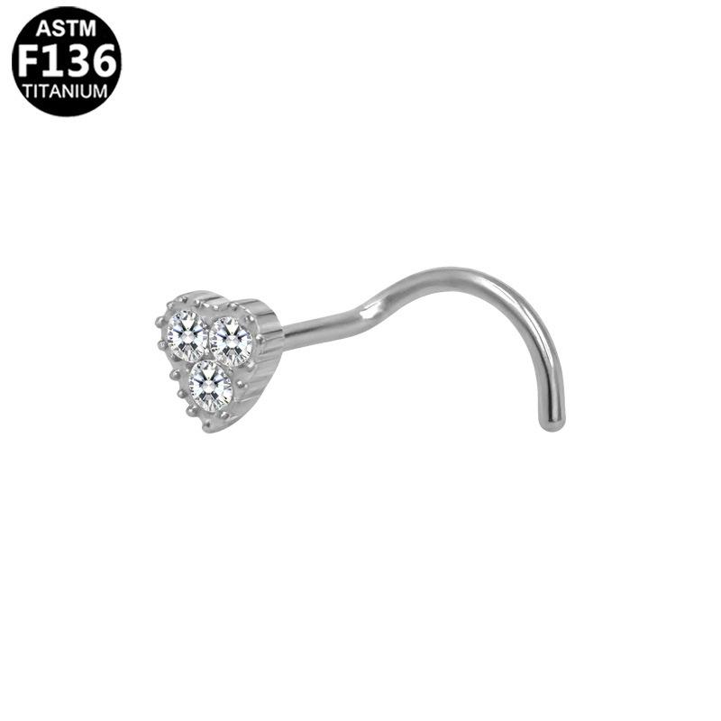 Evropský Americký G23 Titanový S-bar Srdíčko Piercing do Nosu Šperky Módní Trend