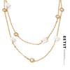 New Square Chain Stylish Stainless Steel Simulated Pearls Layered Stacking Necklace Women Fashion Charm Collar Jewelry