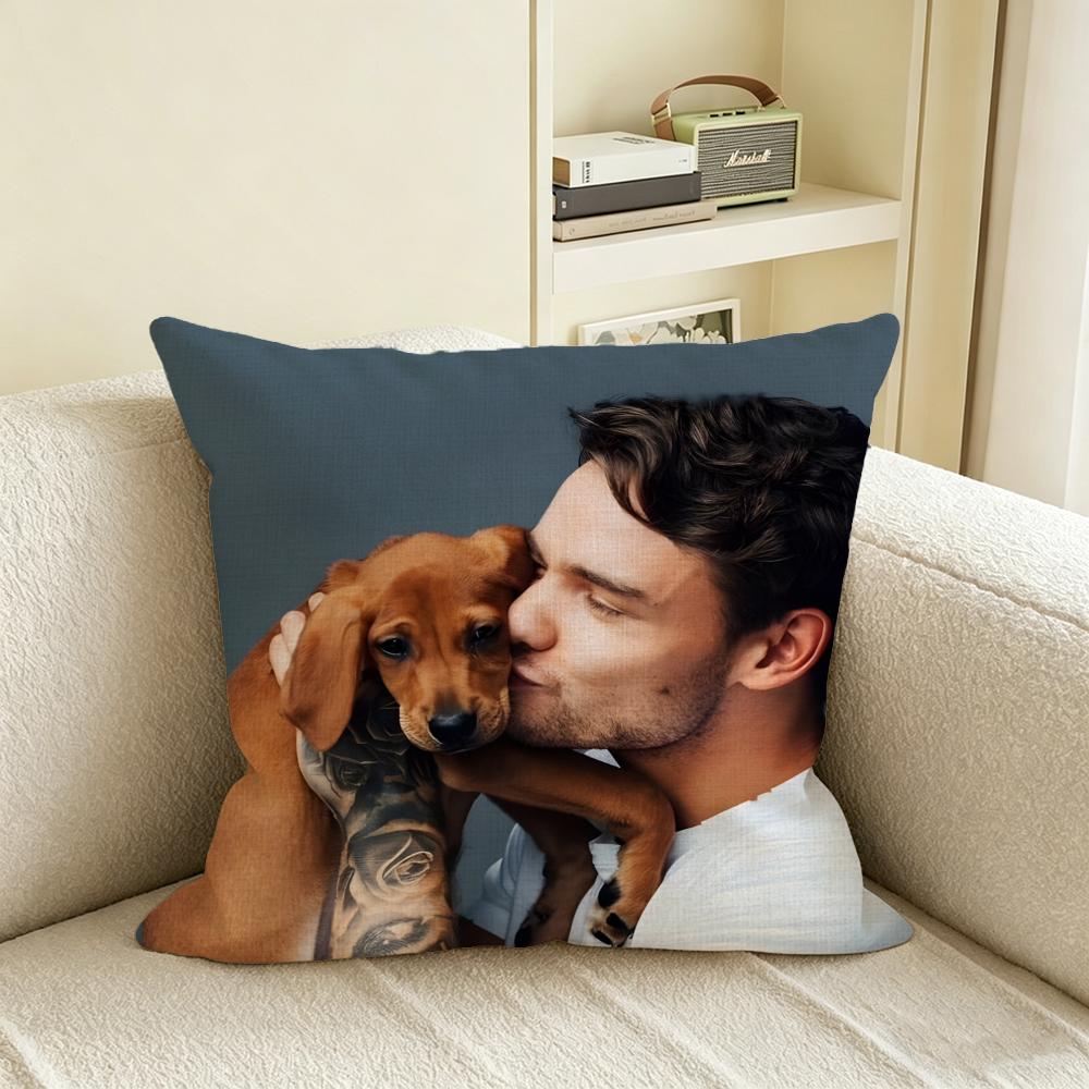 L-Liam Payne Cushion Cover Natural Linen Pillowcase Set, All-In-One Decor For Sofa, Bedroom & Chair