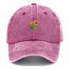 Trendy Sunflower Embroidery Snapback Cap Vintage Washed Cotton Adjustable Unisex Hip Hop Streetwear Hat Outdoor Cap Gift