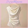 Silk Blouse For Women Summer Elegant Style With Loose Fit And Crew Neck