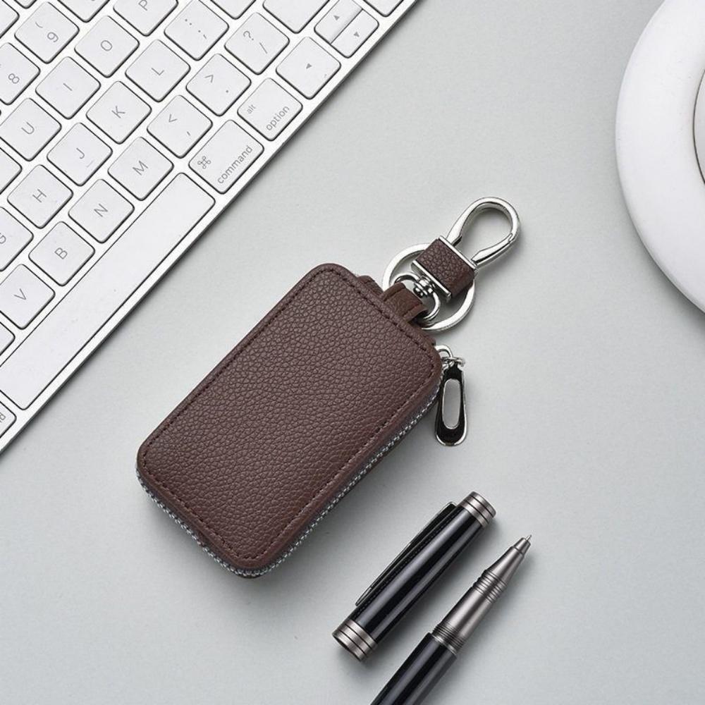 Unisex Key Bag Wallet Keychain PU Leather Zipper Women and Men's Car Key Case Waist Hanging Housekeeper Keys Storage Coin Pouch