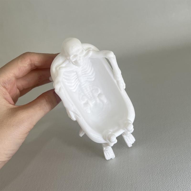 Desk Accent Skeleton Tub Holder, 3D Crafted Display Bowl for Shelf Styling, Entryway Storage, Indoor Room, Home, Study and Entry Use