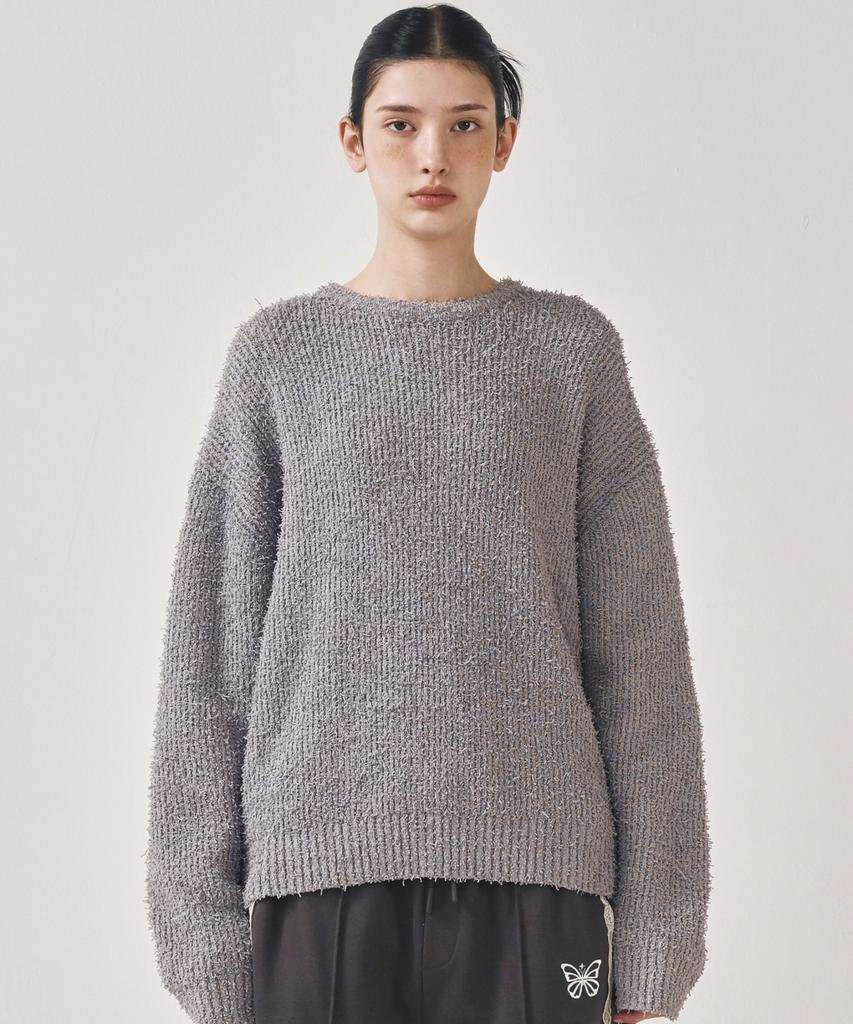 Nigaennikol Soft Boucle Ls Sweater_Gray