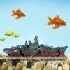 Resin Wreck Boat Sunk Battleship War Ship Fish Tank Aquarium Ornament Cave Decoration