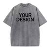 DIY 0101 Cotton Wash T-Shirt Vintage Custom Print Pattern Oversized Short Sleeve T-Shirt Rapper Streetwear Men's T-Shirt