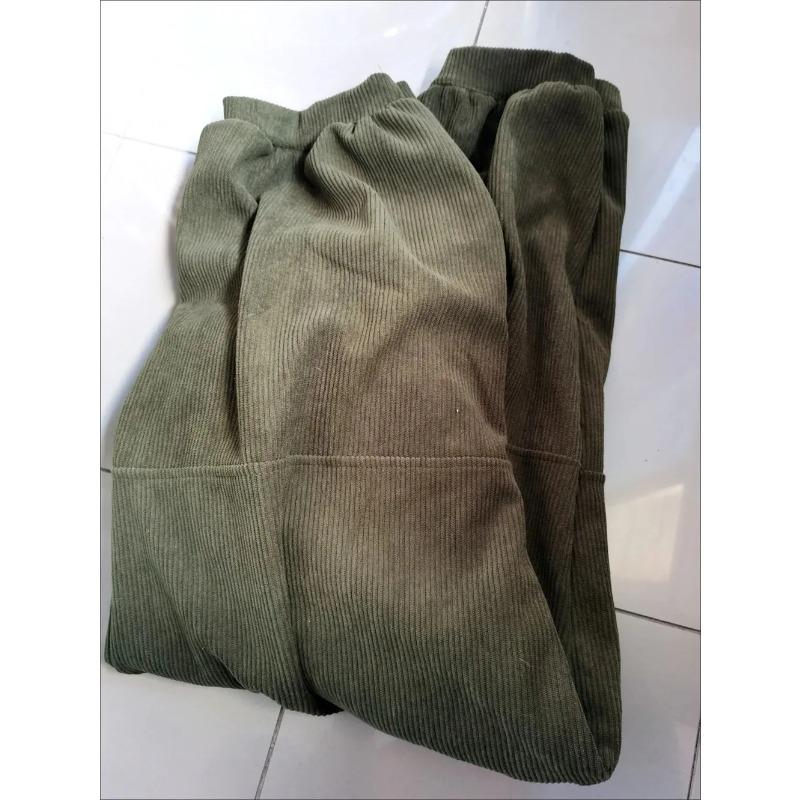 Autumn Spring Casual Corduroy Harem Pants Women High Waist Retro Loose Bloomers Female Oversize Mom Trousers Baggy Sweatpants