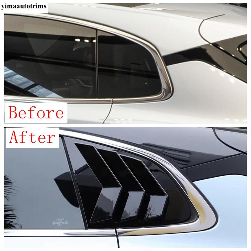 For Geely Zeekr 001 - Rear Spoiler Wing Side Window Triangle Louver Sunshade Panel Trim Black Accessories Exterior