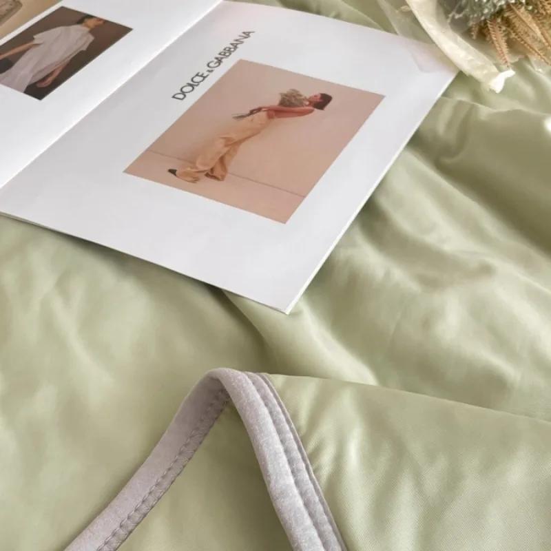 New Solid Color Cool Silk Summer Quilt Soft And Comfortable Air Conditioner Quilt Single Adult Gift Quilt