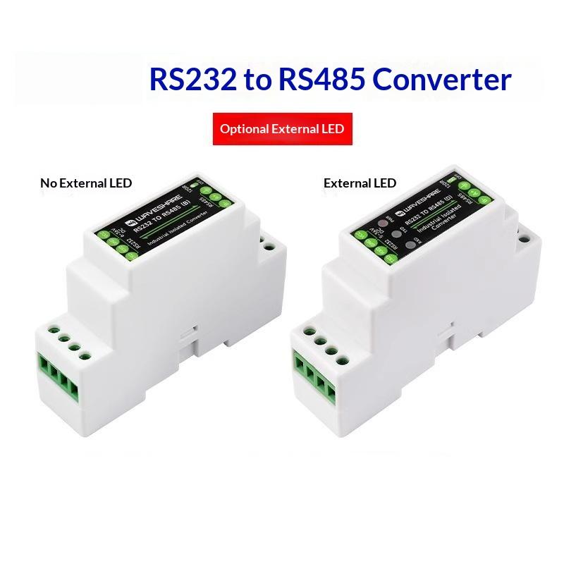 1 Set Isolated RS232 to RS485 Converter Wide Operating Temp Industrial Adapter for Harsh Industrial Automation Sites