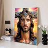 Ensemble de Pièces Peinture Artistique Croix de Jésus, Point de Croix Diamond Painting DIY Artisanat d'Art 5D Décoration Murale pour la Maison