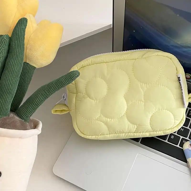 Pungulițe Drăguțe din Material Pungă Culoare Bomboană Geantă Cosmetică pentru Femei Fete Airpods Rechizite Creion Fermoar Bijuterii Kawaii Pungă Machiaj