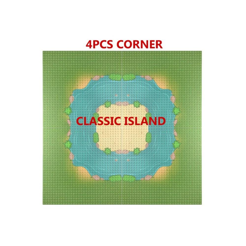 32x32 Dots Island Grassland Style Base Plate Parts for City Military Soldier Figures Moc Building Blocks Bricks Scene Kids Toys