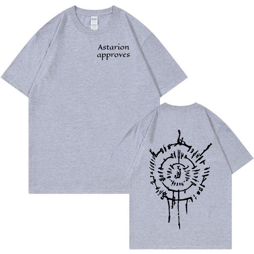Hot Astarion Letters Graphic T Shirt Men's Casual Fashion Short Sleeve T-Shirt Unisex 100% Cotton Oversized T Shirts Streetwear