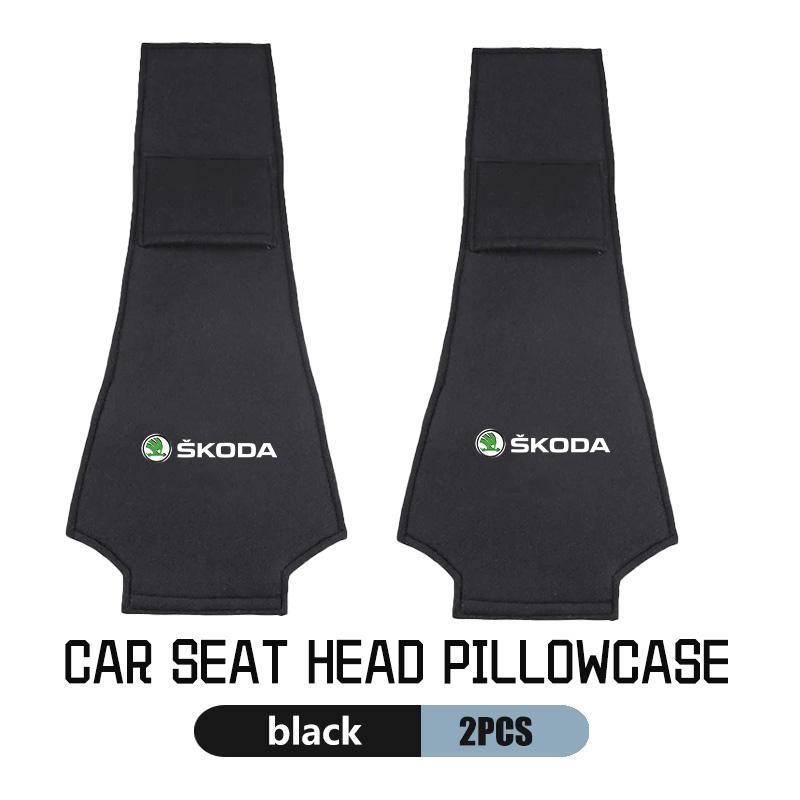 CTGI2 Car Styling Suede Seat Back Headrest Pillow Cover Dustproof Pad Accessories For Skoda Fabia 1 2 Octavia A7 RS Superb Rapid Yeti