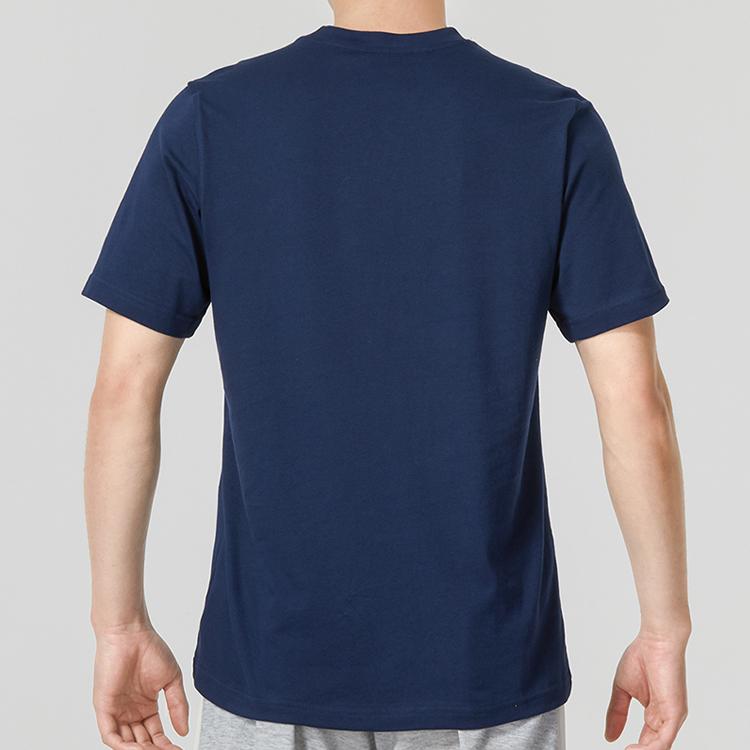 adidas Originals Trefoil Letter Logo Print Ronde Hals Korte Mouw T-shirt Heren Tops Marineblauw IA4814