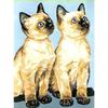 Kit Canevas - Pénélope - Chat - 14 x 18 cm - Toile imprimée - Aiguille et fil inclus