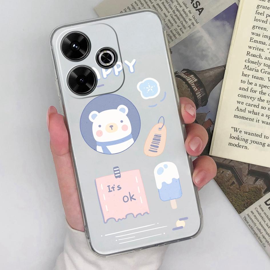Compatible For Xiaomi Redmi A3 Pro A4 Note 14 Pro Plus 13 14C 14R K80 Pro K70 Ultra 4G 5G New Case Cute Owl Clear Silicone Durable Anti Slip For Redmi