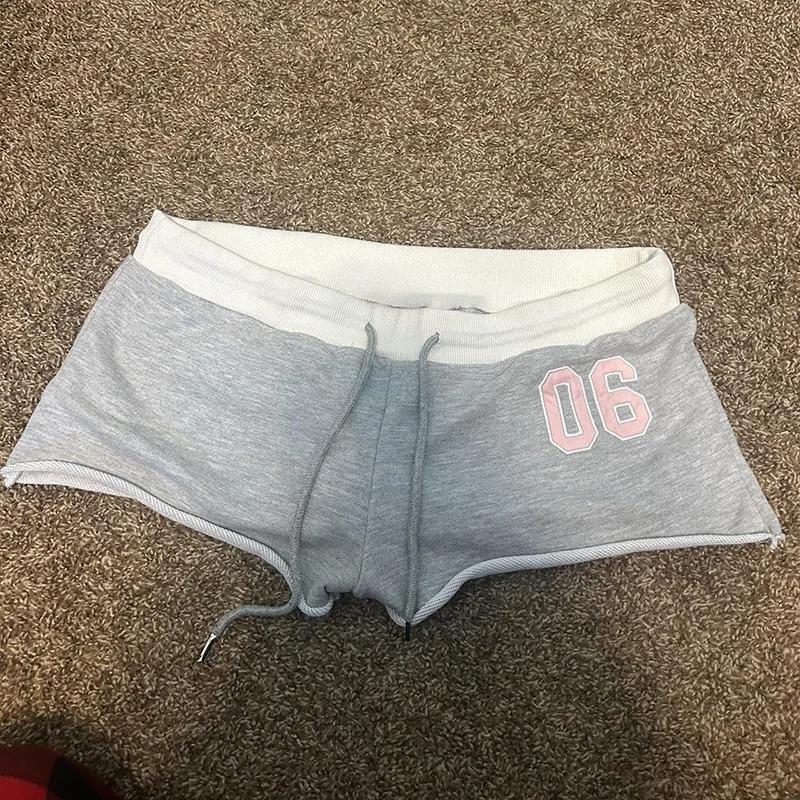 VIONA Y2K Super Shorts Søde Goth Afslappet Pige Korte Bogstavbroderi Ensfarvede Shorts Sexede Mode Striber Patchwork Street Emo Pige