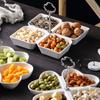 Ceramic Fruit Plate Multi Grid Dried Fruit Nut Storage Trays Candy Trays Household Tableware Snack Platter Dim Sum Storage Boxes