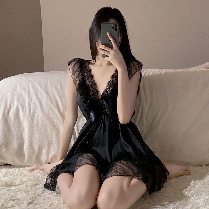 Ruo Lan Lace Sweet Temptation Hollow Out Nightgown - Comfortable Homewear
