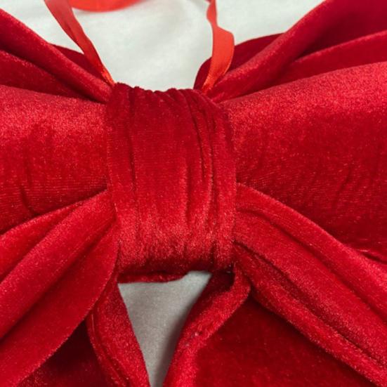 Schleifenanhänger Roter Samt Weihnachtsdekoration Hängeornament Feiertagspartys Heim Büro Festliches Geschenk Party-Accessoire