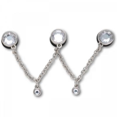 Silver Triple Gem Chain Jibbitz Pack 10017734