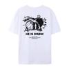 He Is Risen Back Print Womens Christian TShirts Vintage Bible Verse TShirts Unisex Easter Tees Jesus Religious Tops
