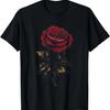 Prachtig Zwart Roos Bloem Grafisch T-shirt voor Tuinliefhebbers T-shirt