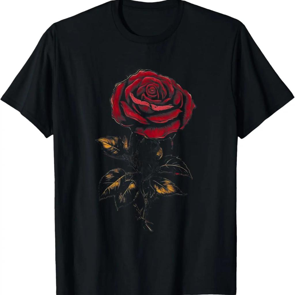 Beautiful Black Rose Flower Graphic Tee for Gardening Lovers T-Shirt