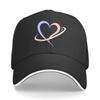Abstract Heart Line Emblem Sandwich Baseball Cap Sun Cap Outdoor Workouts Hat