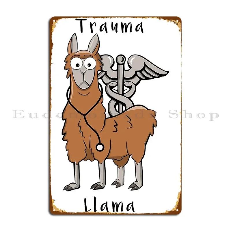 Trauma Llama Caduceus Design Metallplakette Poster Wohnzimmer Garage Charakter Dekoration Design Zinnblechschild Poster