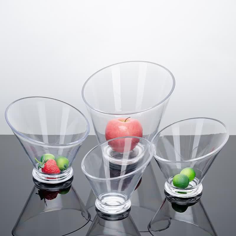Transparent Slanted Resin Serving Bowl