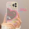 Pour iPhone 11 12 13 Mini Pro Max 7 8 Xr X Xs Max Étui de Téléphone Miroir Créatif Maquillage Doux Graffiti Amour Lapin Fleurs Étui 1101