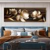 Nero dorato rosa fiore farfalla astratta arte della parete tela pittura poster stampa orizzontale immagine per soggiorno arredamento della camera da letto