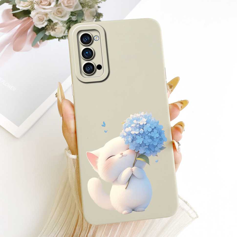 Pour Oppo Reno4 Pro 5G PDNM00 Coque Peinture Couleur Élégante Couverture Arrière en Silicone Pour Reno4 Pro Reno 4PRO 5G PDNT00 CPH2089 Boîtier de Téléphone