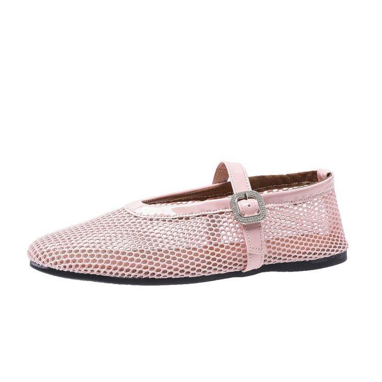 Fashion Summer 2025 new plus-size women's shoes, mesh casual sandals, women's mesh breathable flat shoes