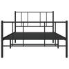 Metal Bed Frame with Headboard and Footboard Black 90 X 190 Cm