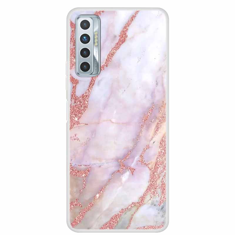 Für Tecno Camon 17P Hülle Luxus Silikon TPU Weiche Abdeckung Handyhülle Für Tecno Camon 17 CG7 CG6 Hülle Stoßfest Marmor Funda Capa