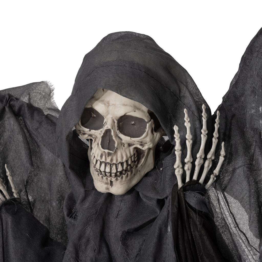 6.3" Grim Reaper Halloween Animatronic, with Glowing Eyes