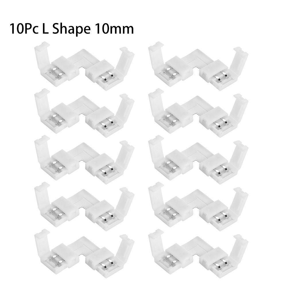 1/5/10Pcs New Clip-on Coupler Corner  2Pin 8mm 10mm PCB LED Strip Connector