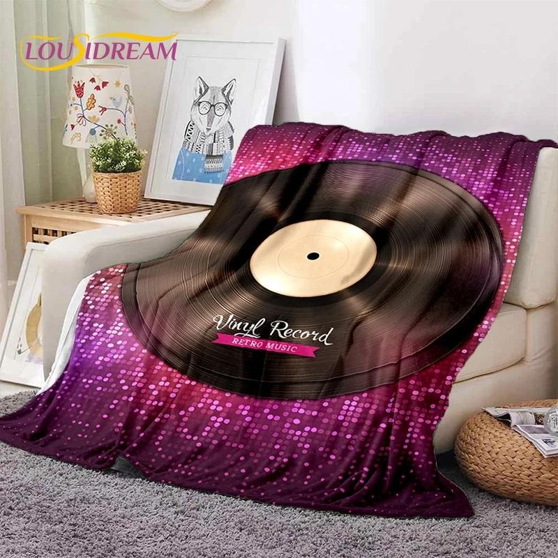 Vinyl Record Music DJ Screen Tape Soft Flannel Blanket for Bed Bedroom Sofa Picnic,Throw Blanket for Cover Outdoors Leisure Gift