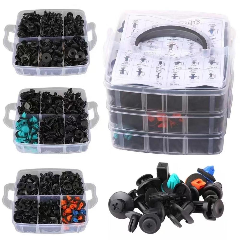 635PCS Plastic Fastener Kit Door Trim Panel Retainers Bumper Push Fasteners Fender Flare Grille Radiator Cover Retainer 45 Tools