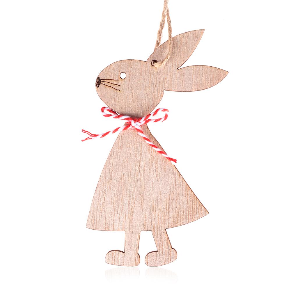 3PCS DIY Wooden Hanging Home Decorations Cute Bunny Wood Crafts Easter Rabbit Easter Ornaments